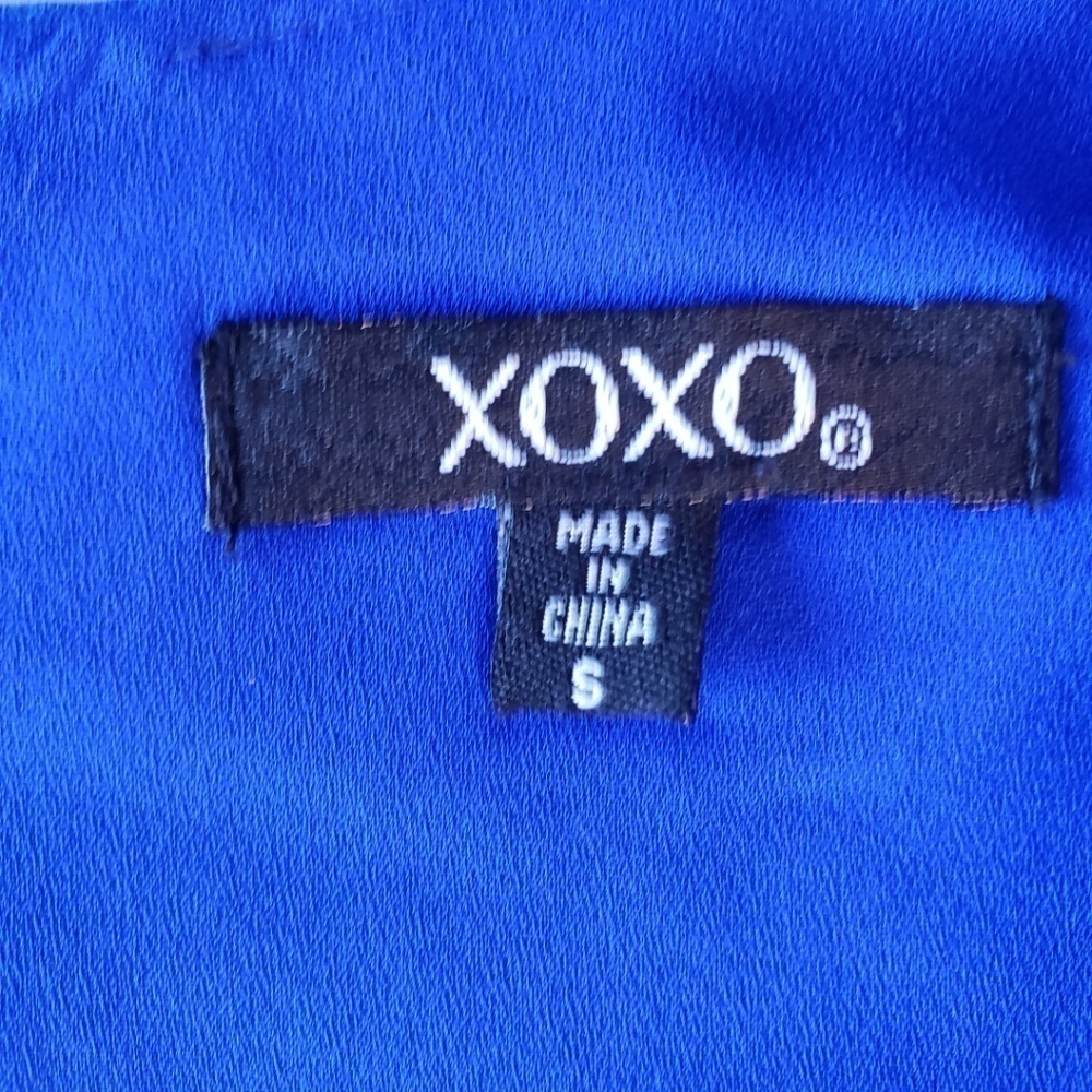 XOXO Royal Blue & Silver Blouse Top Small - Picture 6 of 8
